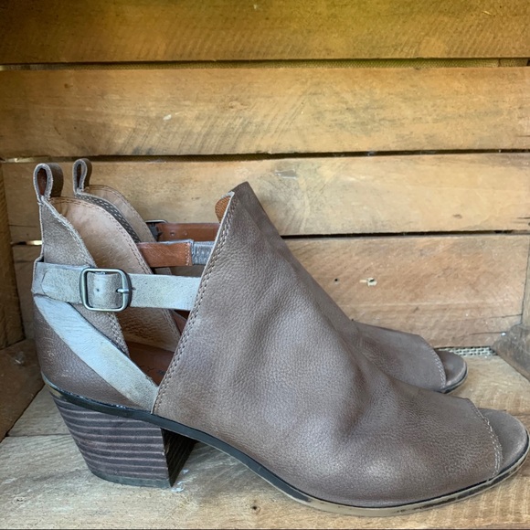 Lucky Brand Shoes - • lucky brand • leather peep toe booties 9.5